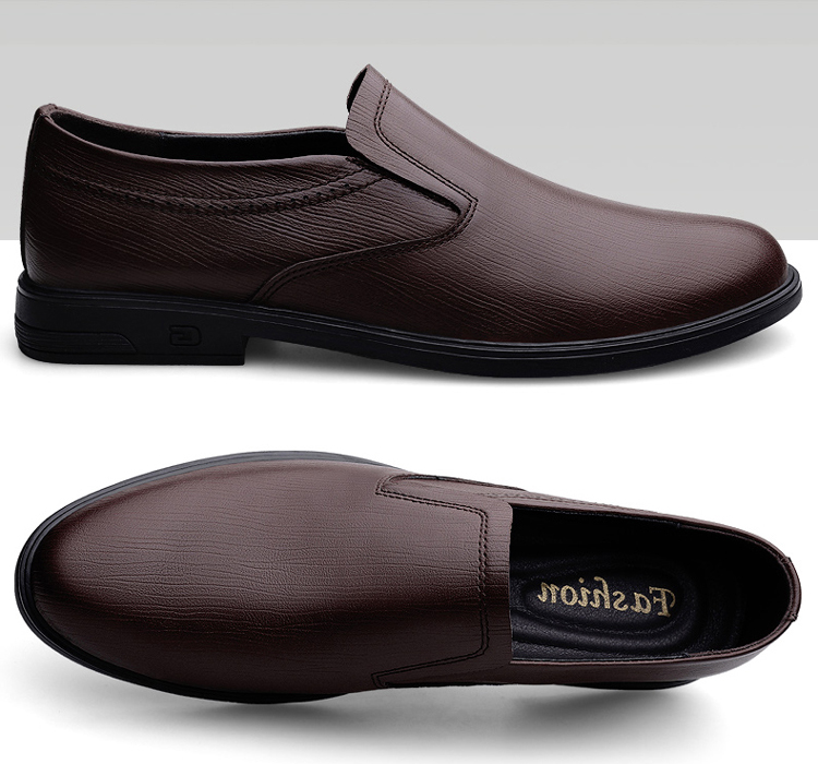 汉克红蚂蚁皮鞋男士商务休闲鞋子牛皮懒人驾车套脚软底一脚蹬工作正装