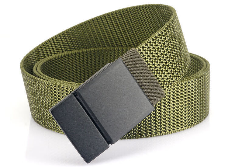 旗舰新款金属板扣休闲男士尼龙皮带带学生运动裤帆布弹力卡扣腰带裤带