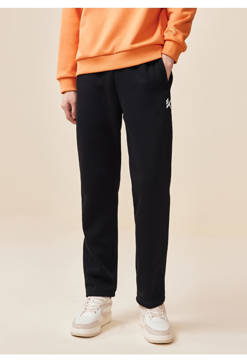 安踏(anta) kt裤 加绒运动长裤男士秋冬保暖宽松直筒裤子休闲加厚男裤