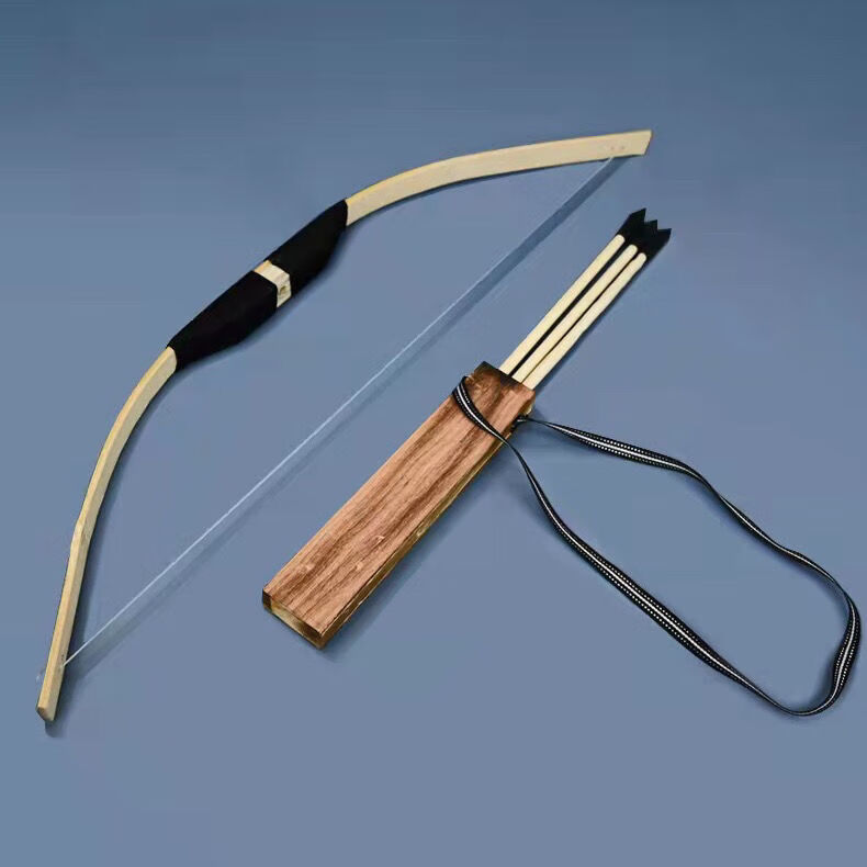 弓箭儿童木制弓箭套装儿童玩具竹木射击箭大号木制弓传统户外子男孩