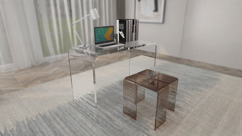 透明亚克力桌子化妆桌创意极简梳妆桌简约电脑桌轻奢现代书桌玄关