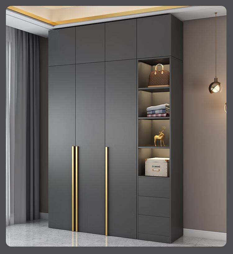 梵森荣2022新款实木衣柜家用卧室轻奢现代组合柜子简易组装收纳柜定制