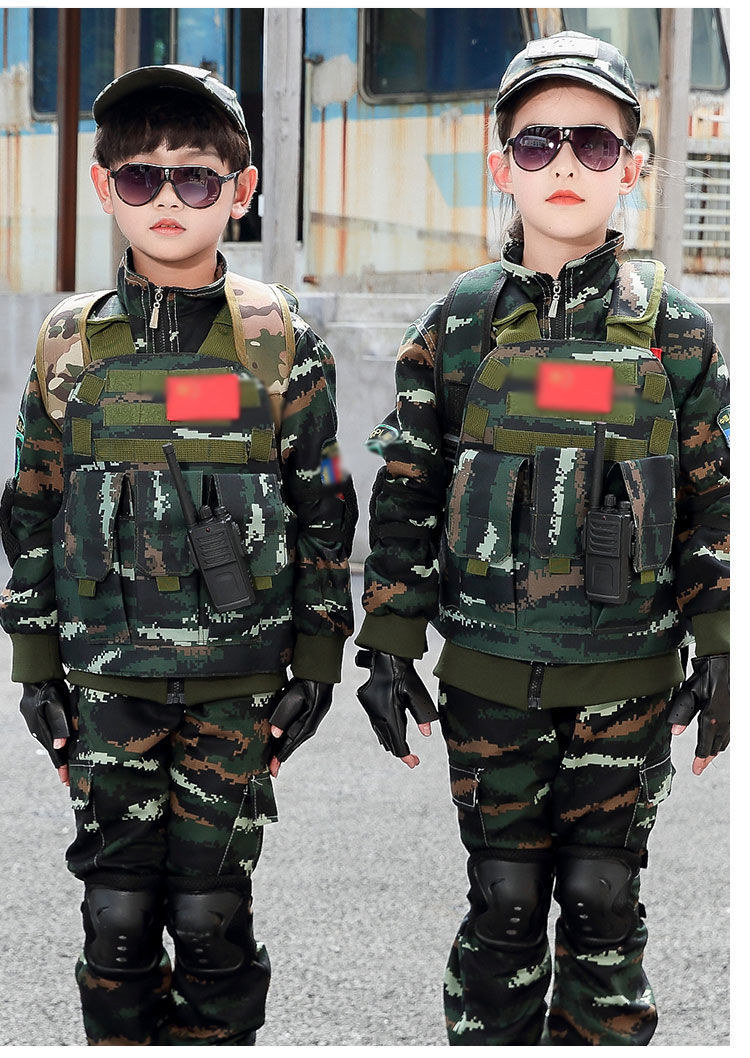儿童特种兵装备防弹衣战术背心迷彩马甲套装幼儿园演出服小特警装备