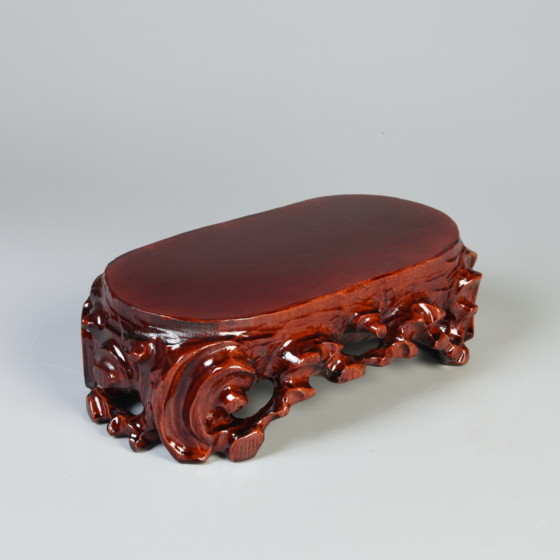 琴书侣实木根雕底座奇石底座椭圆形花盆景底座石头底座摆件架子n款长