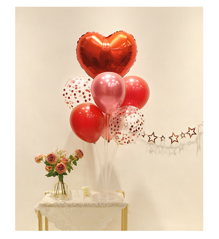 桌面摆件场景布置品高颜值 1,女神节桌飘气球(满2套送打气筒)【图片