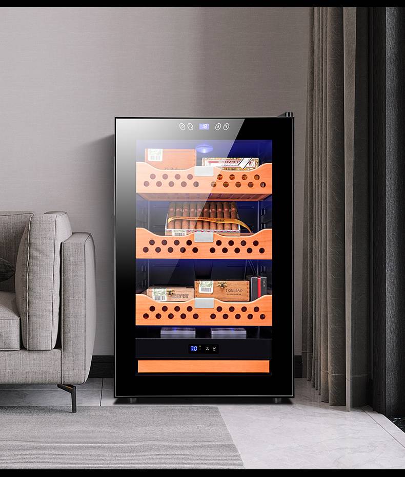 恒温恒湿雪茄柜雪松木迷你小型家用红酒雪茄一体保湿柜瑞日中天 188c1