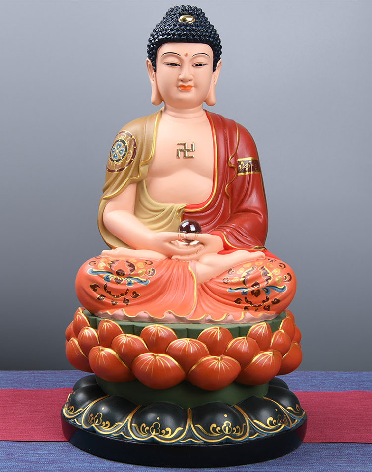 菲落 释迦牟尼佛佛像药师佛南无阿弥陀佛树脂彩绘家用摆件如来佛三宝