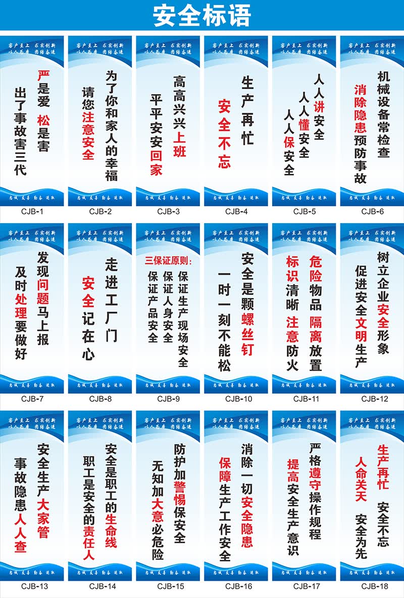 工厂车间安全生产标语企业文化励志展板质量品质环保管理制度上墙标识