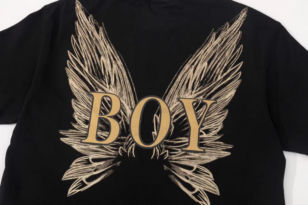 centuryboy22新款潮牌boy烫金老鹰t恤男女春夏印花蝴蝶圆领宽松情侣