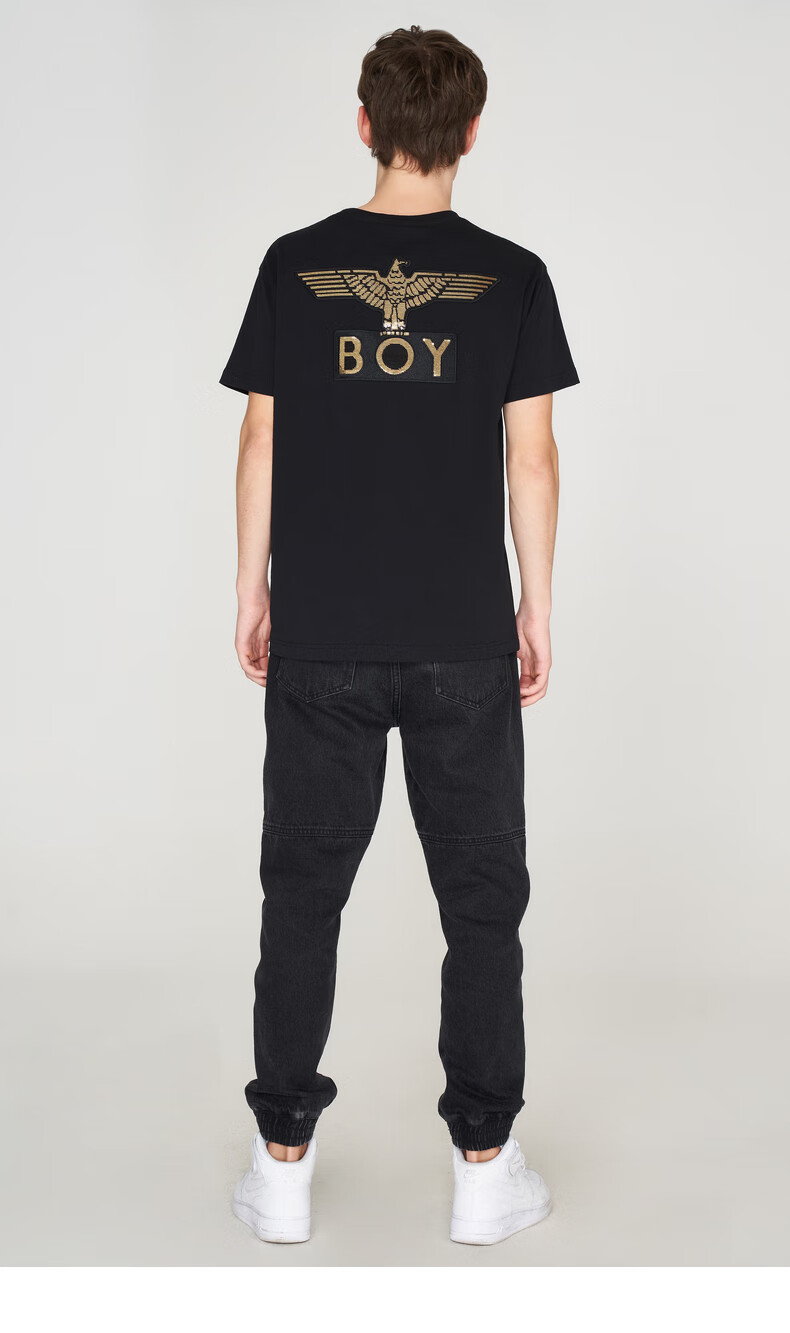 boy london 2020春新款珠片老鹰绣章男女同款短袖t恤 b201nc502802