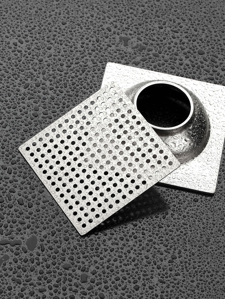 304不锈钢地漏毛发过滤网虫盖头发卫生间浴室方形盖子蟑螂304方形细孔