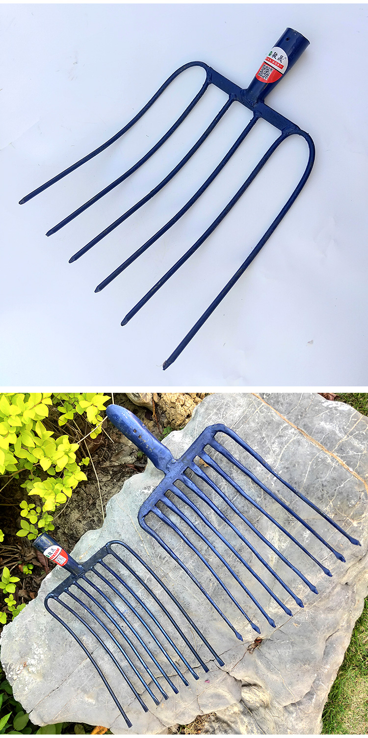 隆鼎大号钢叉铁路维修工具一体九齿十一齿石子铁叉垃圾叉九股钢叉定制