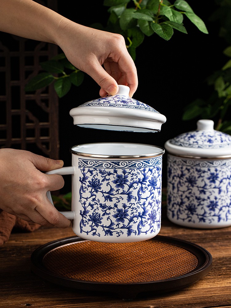 茶缸子 怀旧 老式怀旧老式搪瓷缸子超大家用大茶缸子茶杯大号茶缸喝水