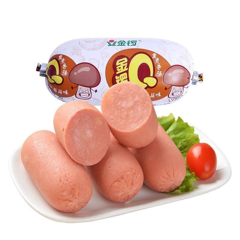 q趣火腿肠80g蘑菇风味孜然烧烤香肠qq肠休闲肉制品泡面小零食q香80克