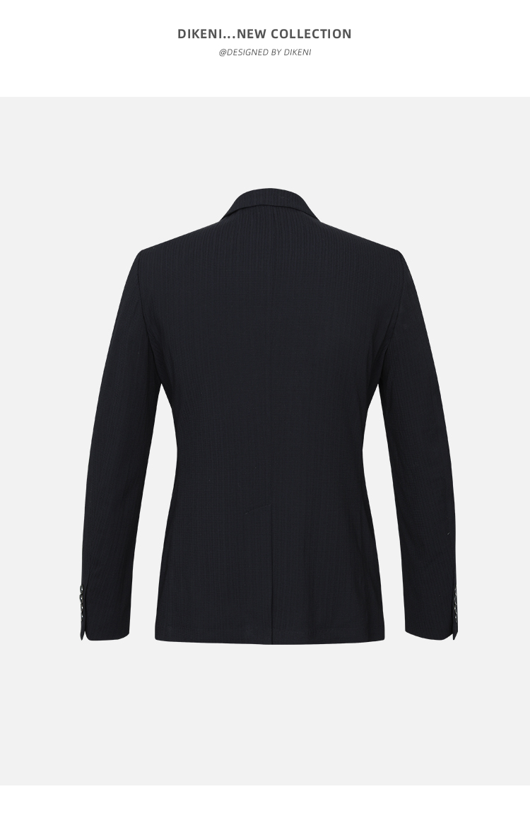 【天然纤维】迪柯尼高端轻奢男装 商务休闲便西套装西服 黑色 185