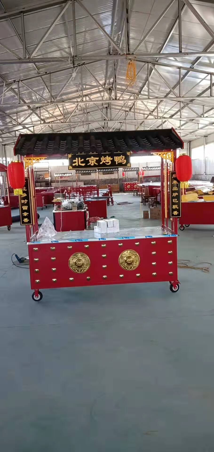 小吃车摆摊手推 烤鸭手推车臭豆腐板栗卤肉熟食多功能餐车仿古小吃车