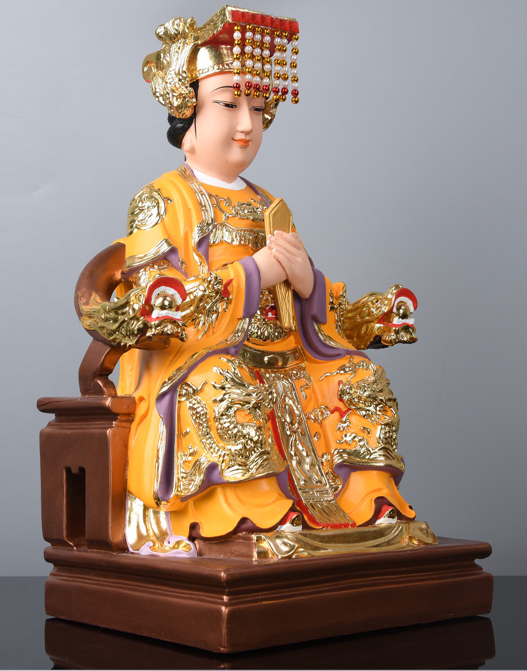 妈祖神像家用佛堂供奉树脂彩绘天后天上圣母海神娘娘风水摆件19寸