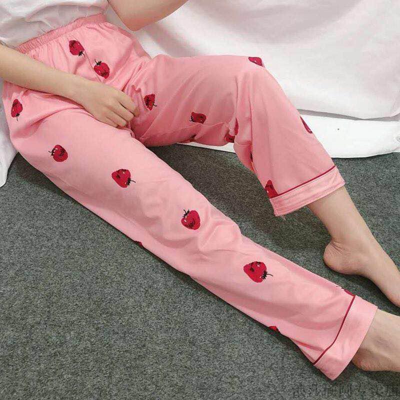 浪莎居家睡觉穿的睡裤女长裤春秋夏季纯棉宽松单件可外穿休闲居家可外