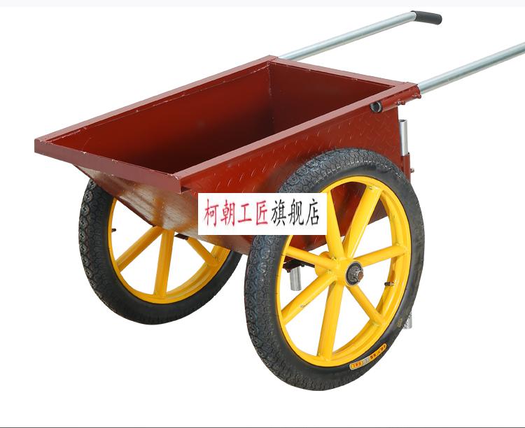 建筑工地用人力手推车加厚劳动车翻斗车家用车工程车水泥车环卫车红色