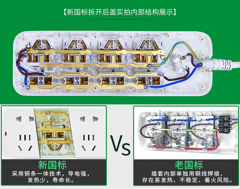 公牛插座家用插排查插板带线红牛金牛家用电源接线拖线插线板带线b