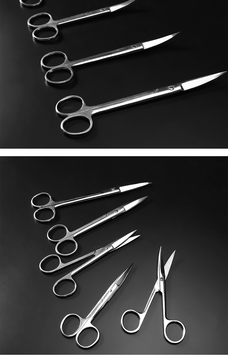 舒奈美医用不锈钢剪刀直弯尖护士用外科手术眼科小剪刀圆头拆线剪组织