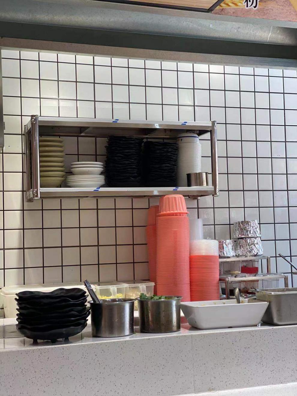 厨房不锈钢置双层壁挂式上墙架饭店后厨调料碗盘架子三层吊架加厚长80