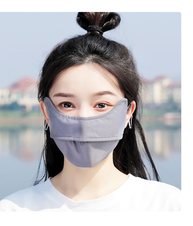 焦夏冰丝口罩女春夏遮阳面罩眼角防晒防紫外线防尘护脸罩显脸小遮脸