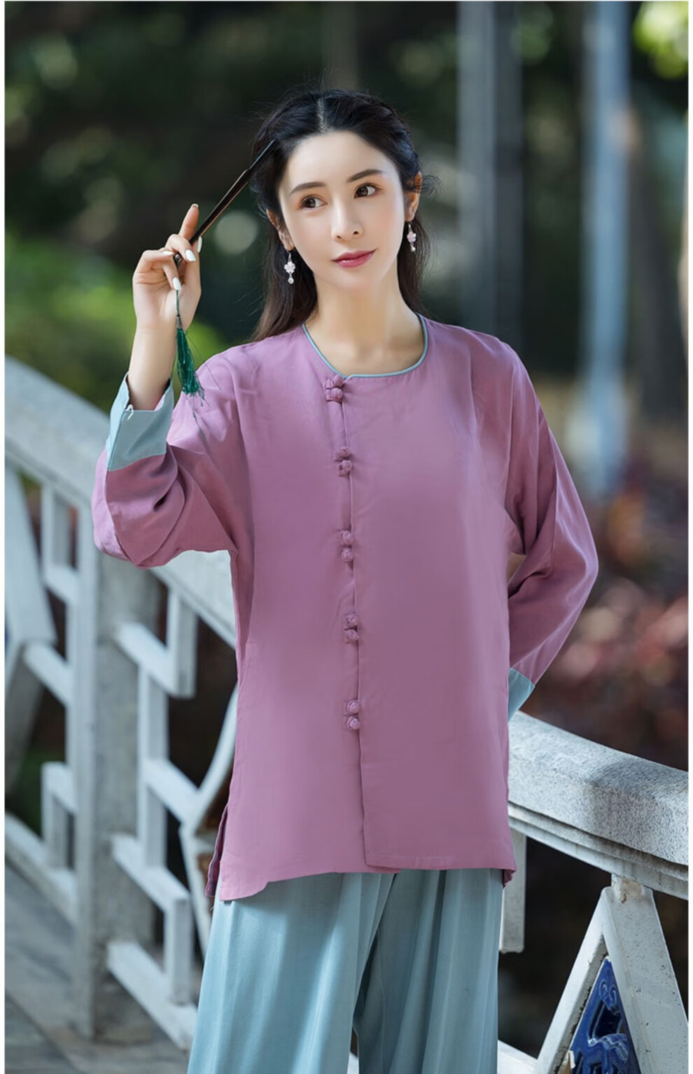 武极堂陈家沟同款棉麻太极服女新款太极拳服练功服武术表演服装春夏