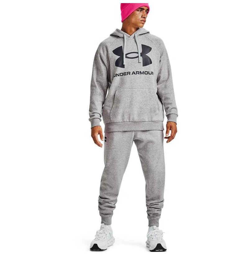 安德玛(under armour) ua卫衣男秋冬新款加绒保暖加厚抓绒连帽衫健身