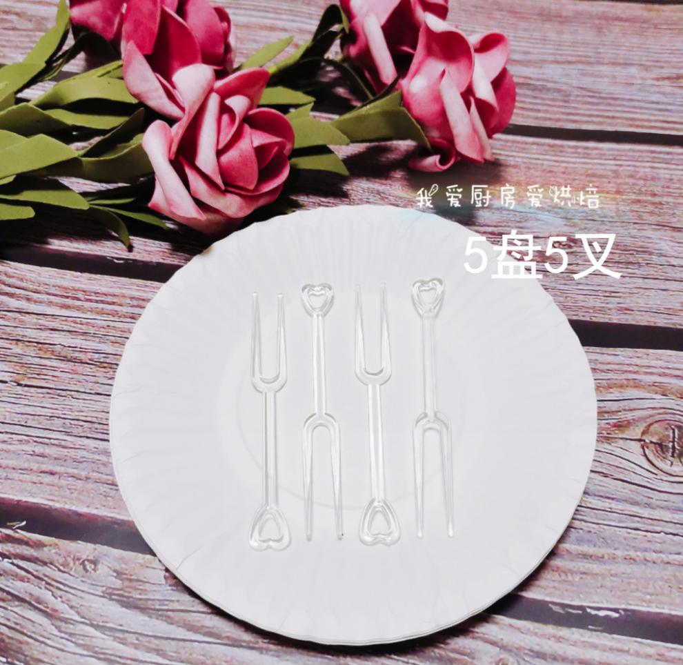 西翰浪蛋糕餐具盘叉组合一次性蛋糕盘碟蛋糕刀叉勺叉水滴盘一次性手套