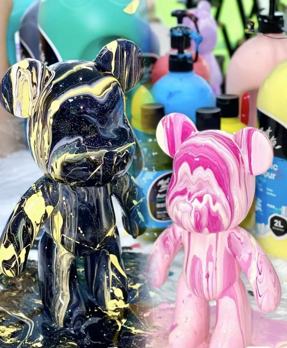 流体暴力熊diy手工制作暴力熊diy流体创意摆件潮流解压涂鸦粉色60ml