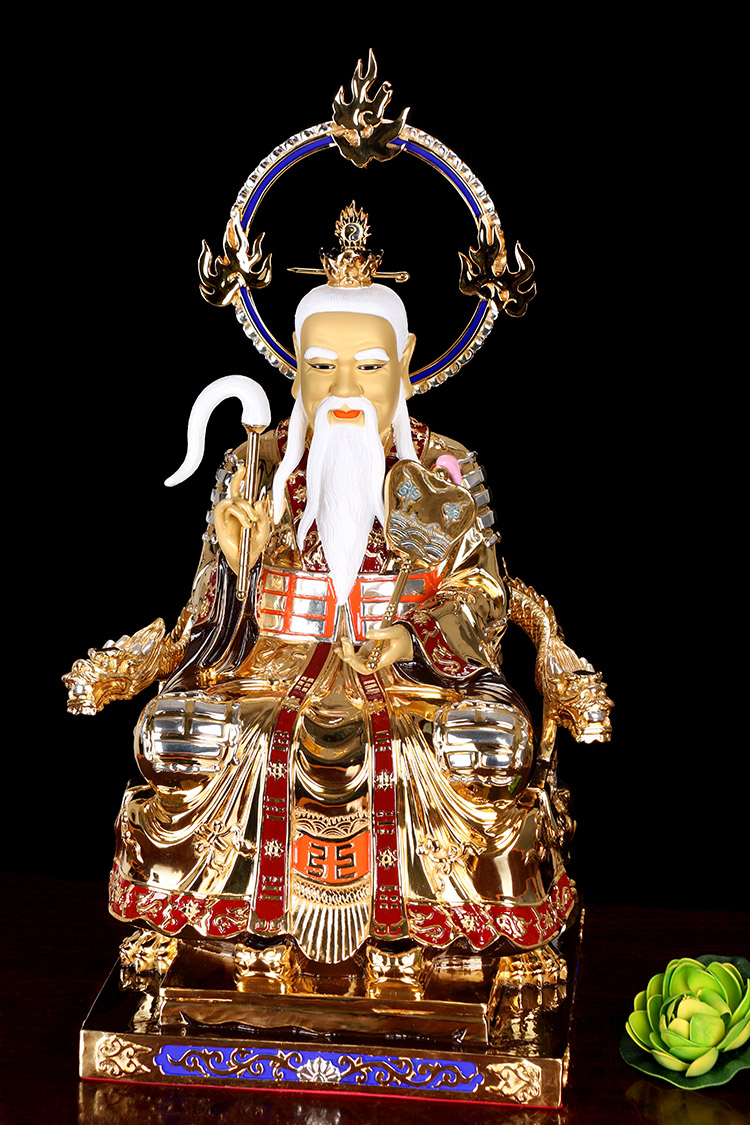 台湾盛凡鎏金三清神像家用太上老君纯铜道教三清祖师道德天尊元始天尊