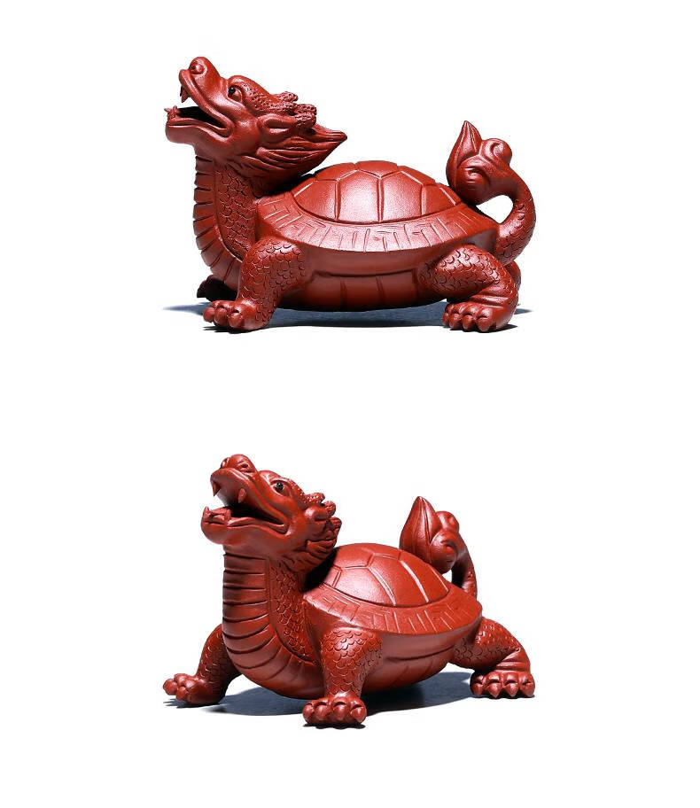 紫砂茶宠龙龟 茶宠茶道创意精品摆件大红袍纯手工龙龟茶宠【图片 价格