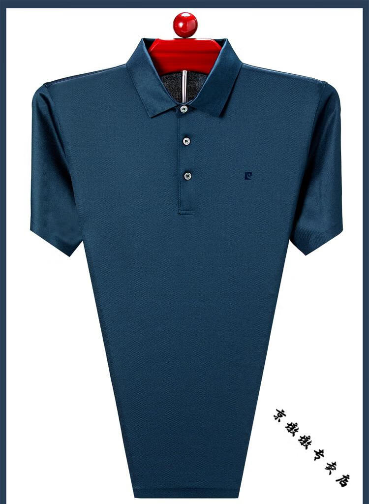 pierrecardin皮尔卡丹正品桑蚕丝短袖t恤男装中年商务休闲高端真丝