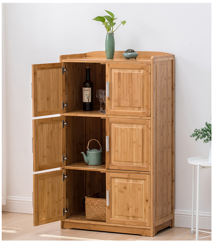 小米mi生态米家通用带门书柜阳台防晒全竹储物柜飘窗柜楠竹收纳落地柜