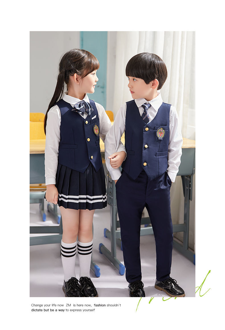 儒芳新品儿童证件照衣服儿童校服套装中小学生合唱演出服幼儿园入园照