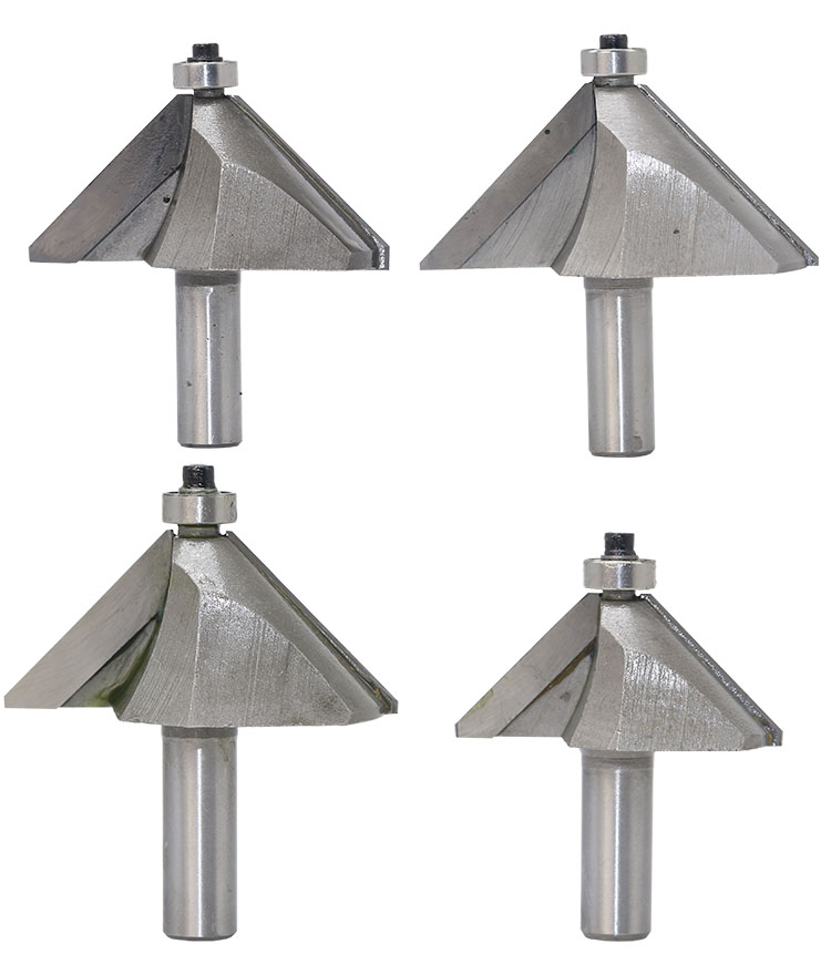 45度斜角刀木工铣刀修边机雕刻刀头45度倒角刀45°斜角刀 1/2*1-3/4