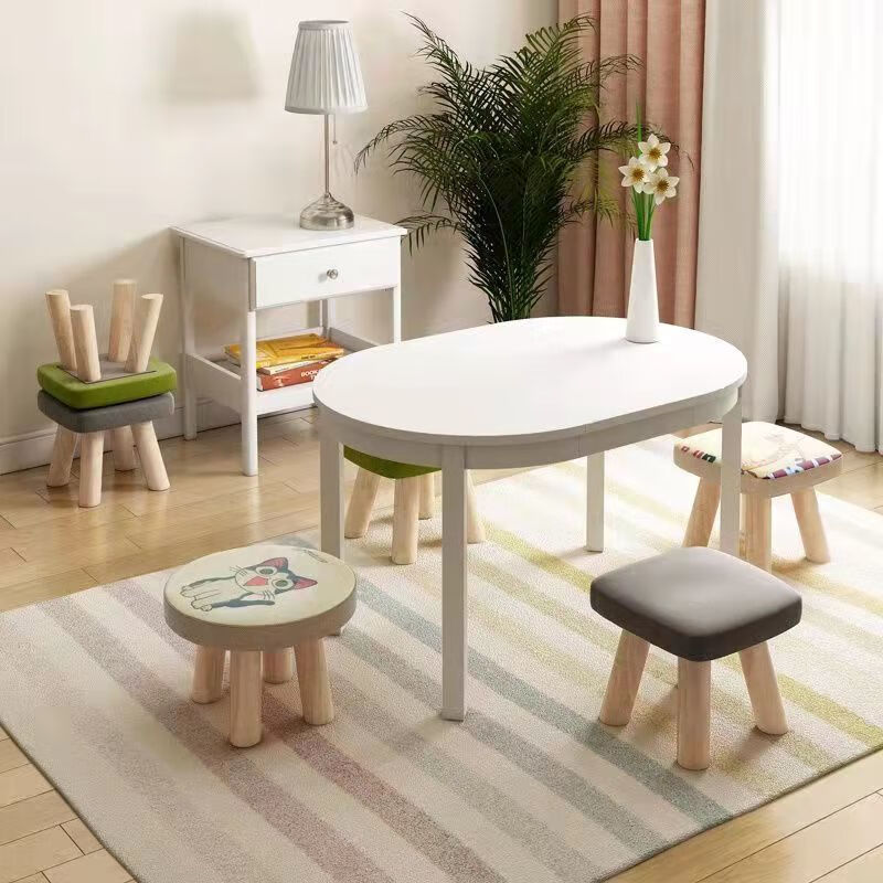 小凳子家用圆凳蘑菇凳创意可爱客厅小板凳子矮凳实木布艺换收纳凳 圆座套+可拆洗+(不含椅子) 一只装