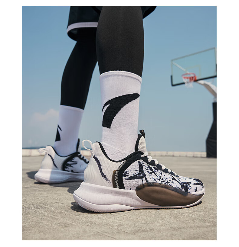 【轻骑兵6代】安踏篮球鞋男鞋秋季飞织网面透气低帮防滑缓震男子运动