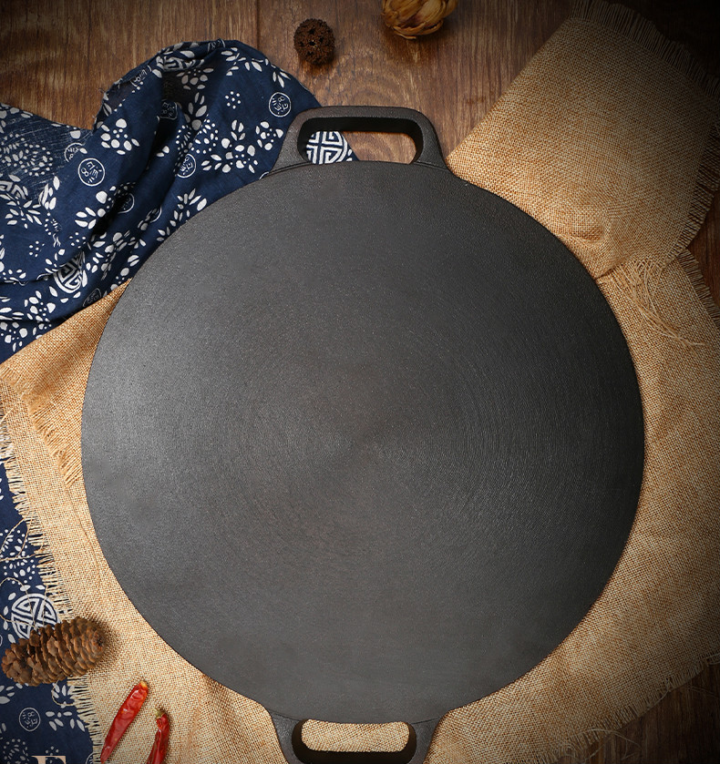 蓝百惠 杂粮煎饼锅家用平底老式铸铁鏊子摊煎饼果子的工具锅手抓饼