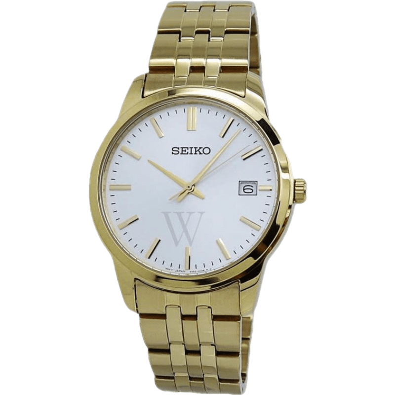 精工(seiko)手表 essential系列时尚简约大三针日历白盘钢带商务休闲