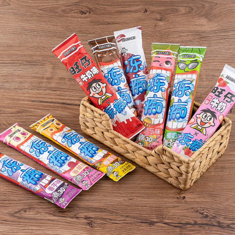 旺旺冻痴含乳饮料冰淇淋似雪糕榴莲香草椰奶冰激凌棒棒冰奶昔冷饮24支