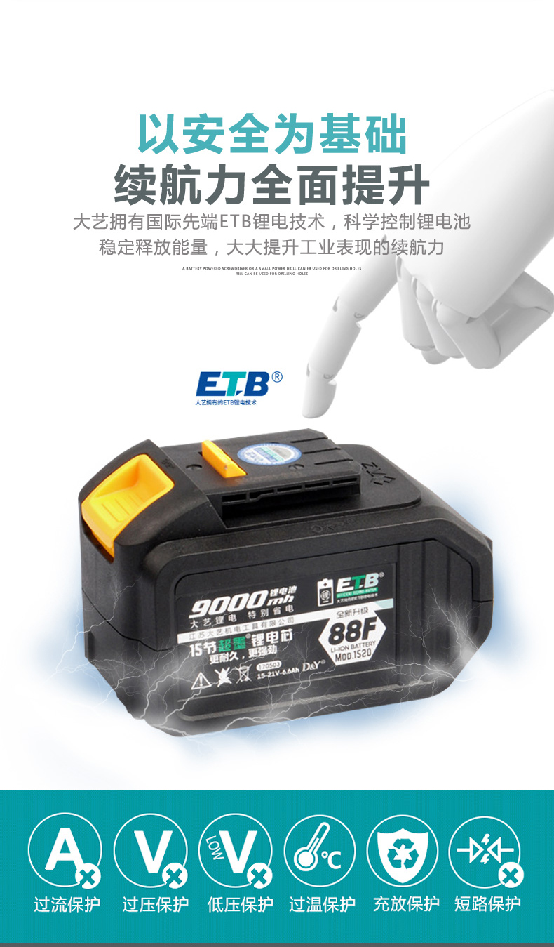 大艺电动扳手无刷充电扳手2106g风炮木工架子工锂电扳手电动螺丝刀