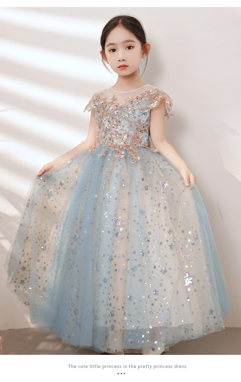 乖奇奇花童婚礼小女孩礼服女童生日公主裙高端儿童主持人钢琴演奏演出