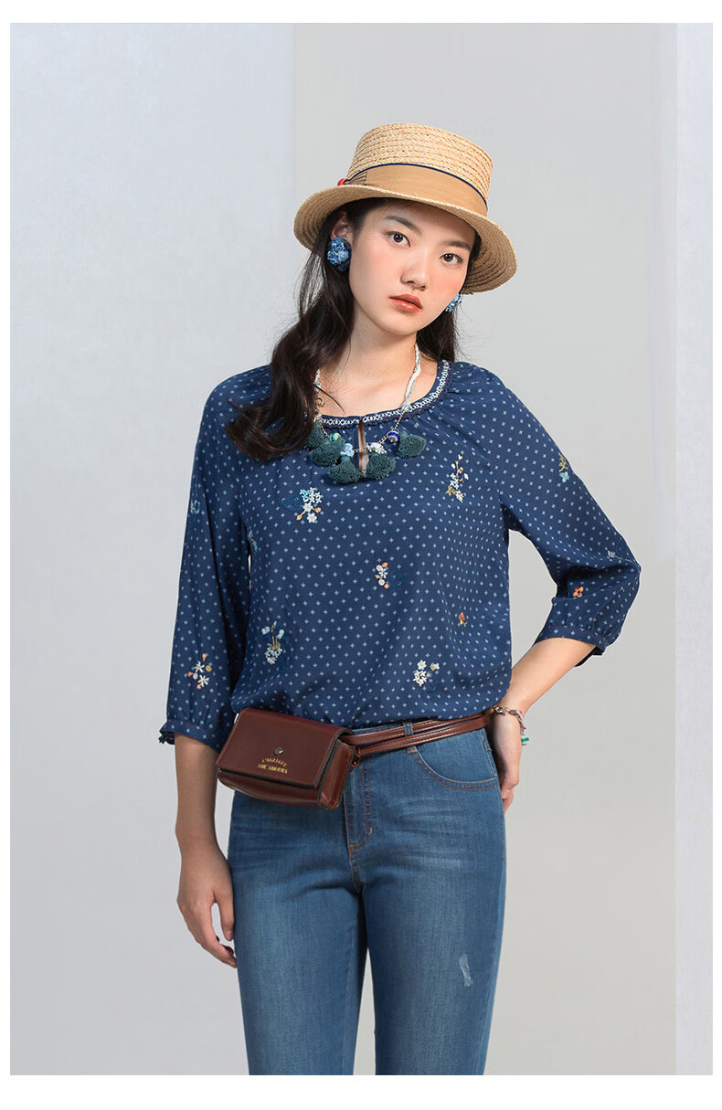 渔牌女装衬衫女时尚小众设计感上衣轻熟桑蚕丝长袖衬衣春新款上装