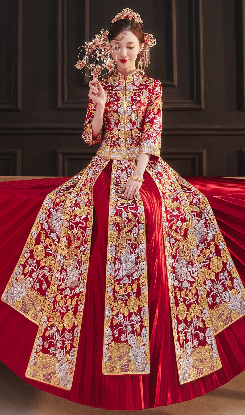 秀禾服女夏秀禾服2022年新款新娘结婚礼服女中式修身小个子龙凤褂夏