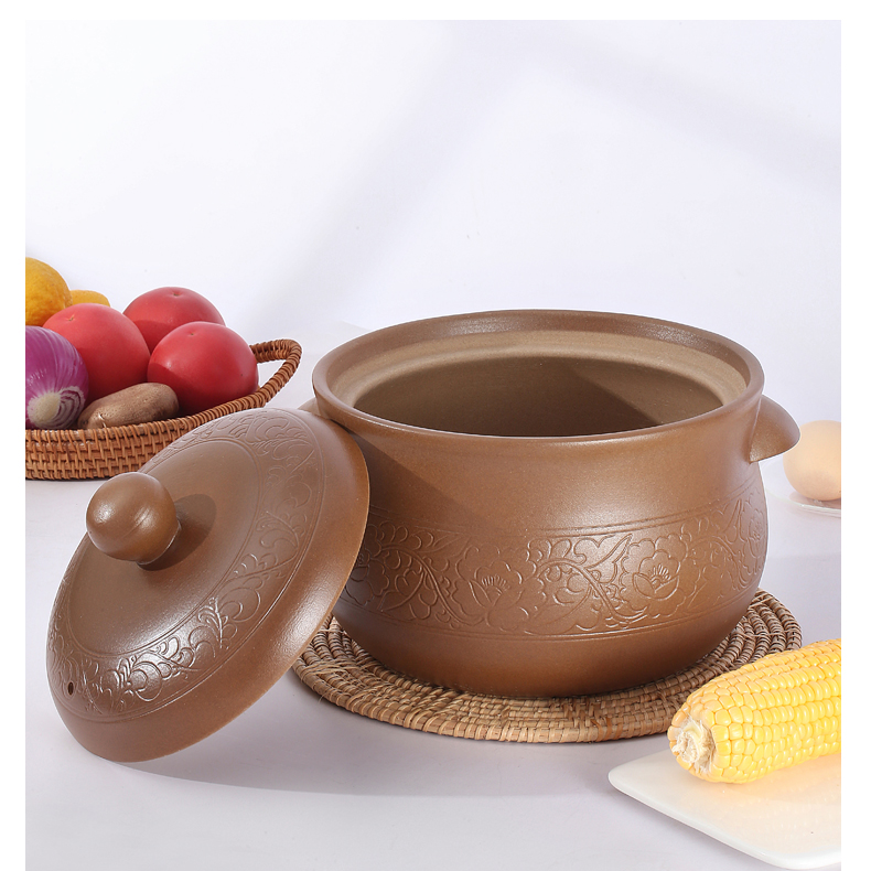 新升级山西平定亮晶晶砂锅无釉耐高温无涂层平定砂锅旗舰店奕寿山西亮