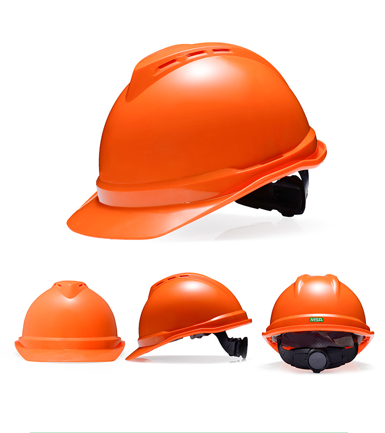 msa梅思安豪华安全帽工地施工领导建筑工程头盔透气国标abs男定制黄色