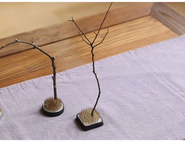 剑山插花器 花插日式插花底座 日式小原流插花器铜针剑山插花底座花道