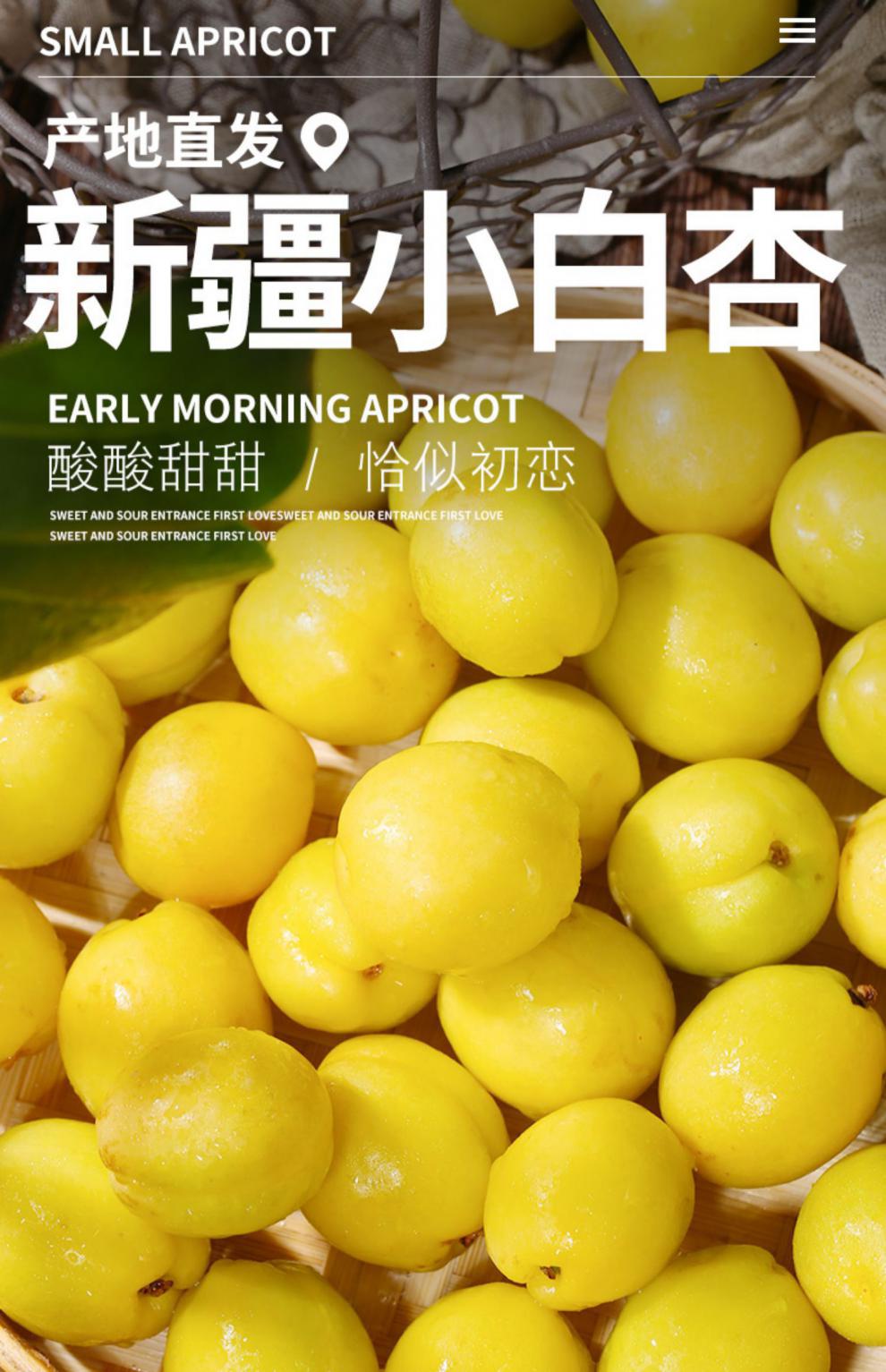 新疆小白杏新鲜轮台库车白杏应季孕妇儿童水果整箱顺丰速运4斤精品